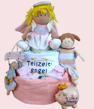 Windeltorte Teilzeitengel, Geschenk zur Geburt, Geschenk zur Taufe